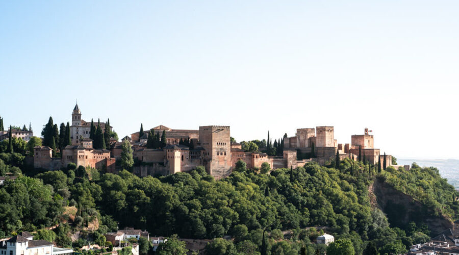 landscape views of the Alhambra in Spain