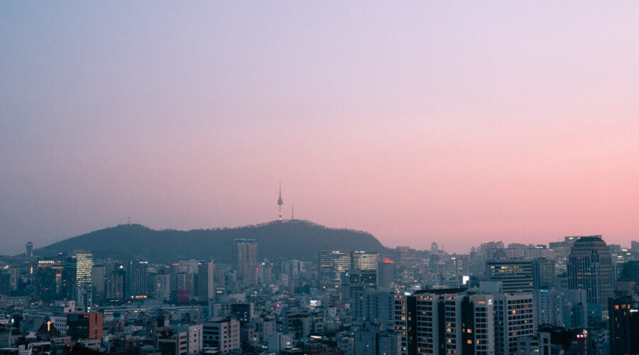 Seoul skyline evening views